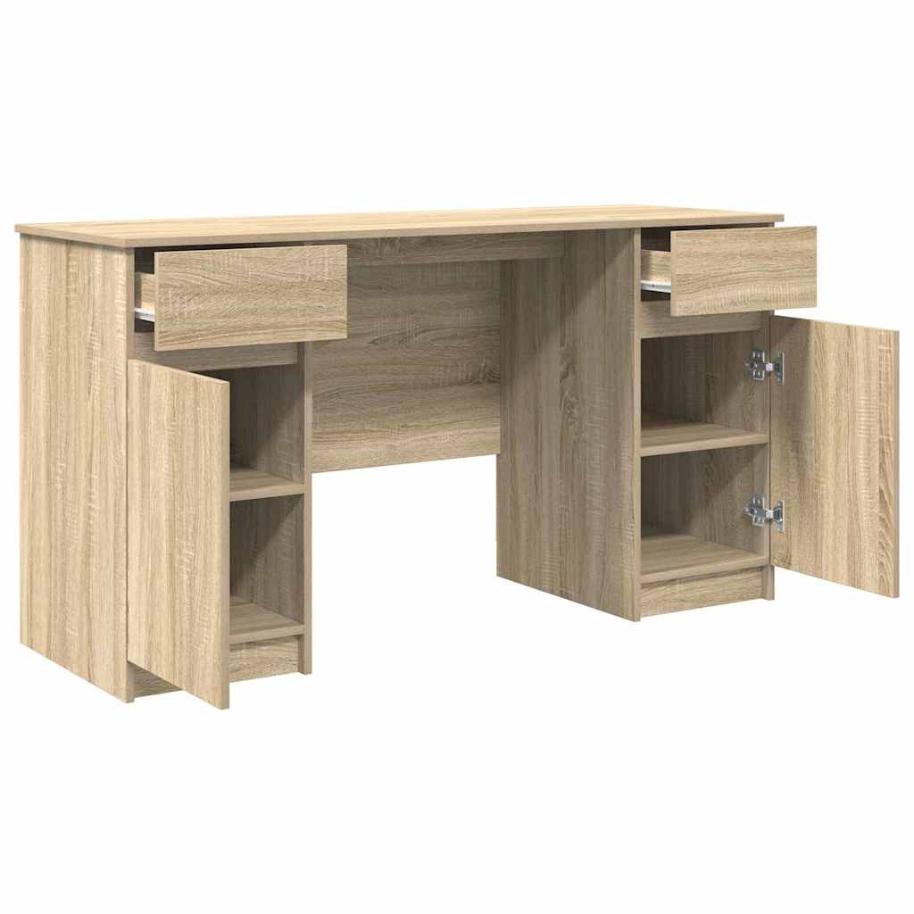 Schreibtisch mit Schubladen Weiß 140 x 49 x 76 cm Holzwerkstoff