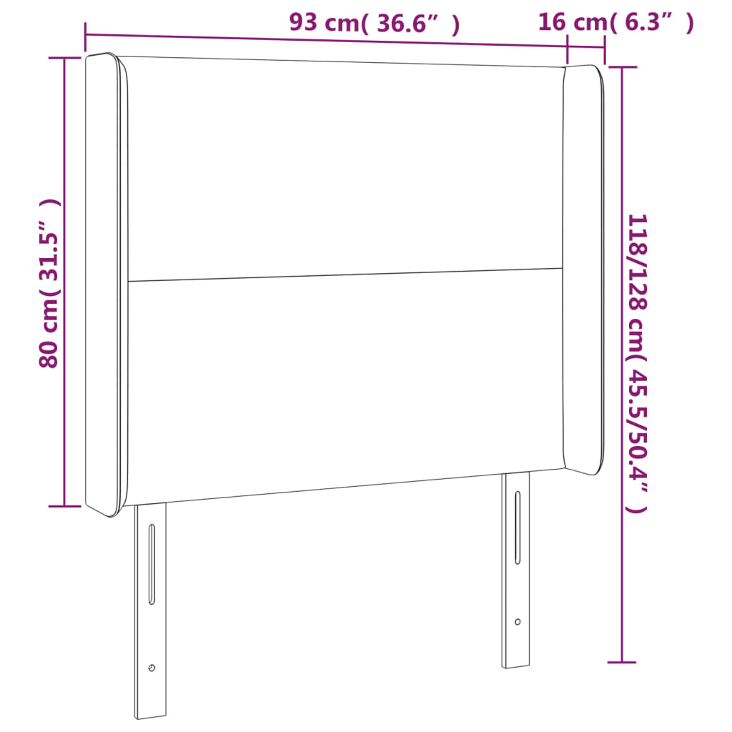 Kopfteil mit Ohren Creme 83x16x78/88 cm Kunstleder
