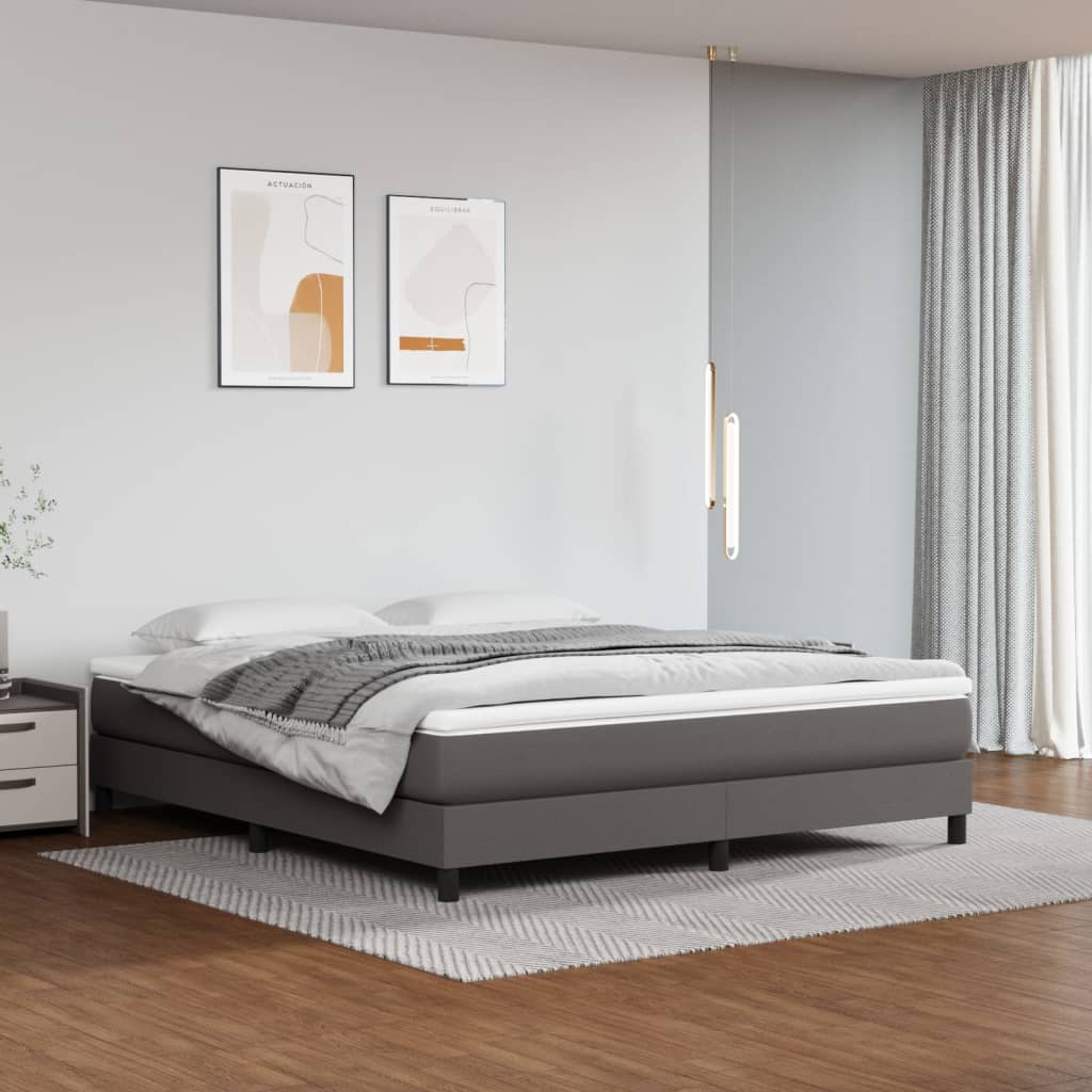 Taschenfederkernmatratze Mittel Schwarz 80x200x20 cm Kunstleder