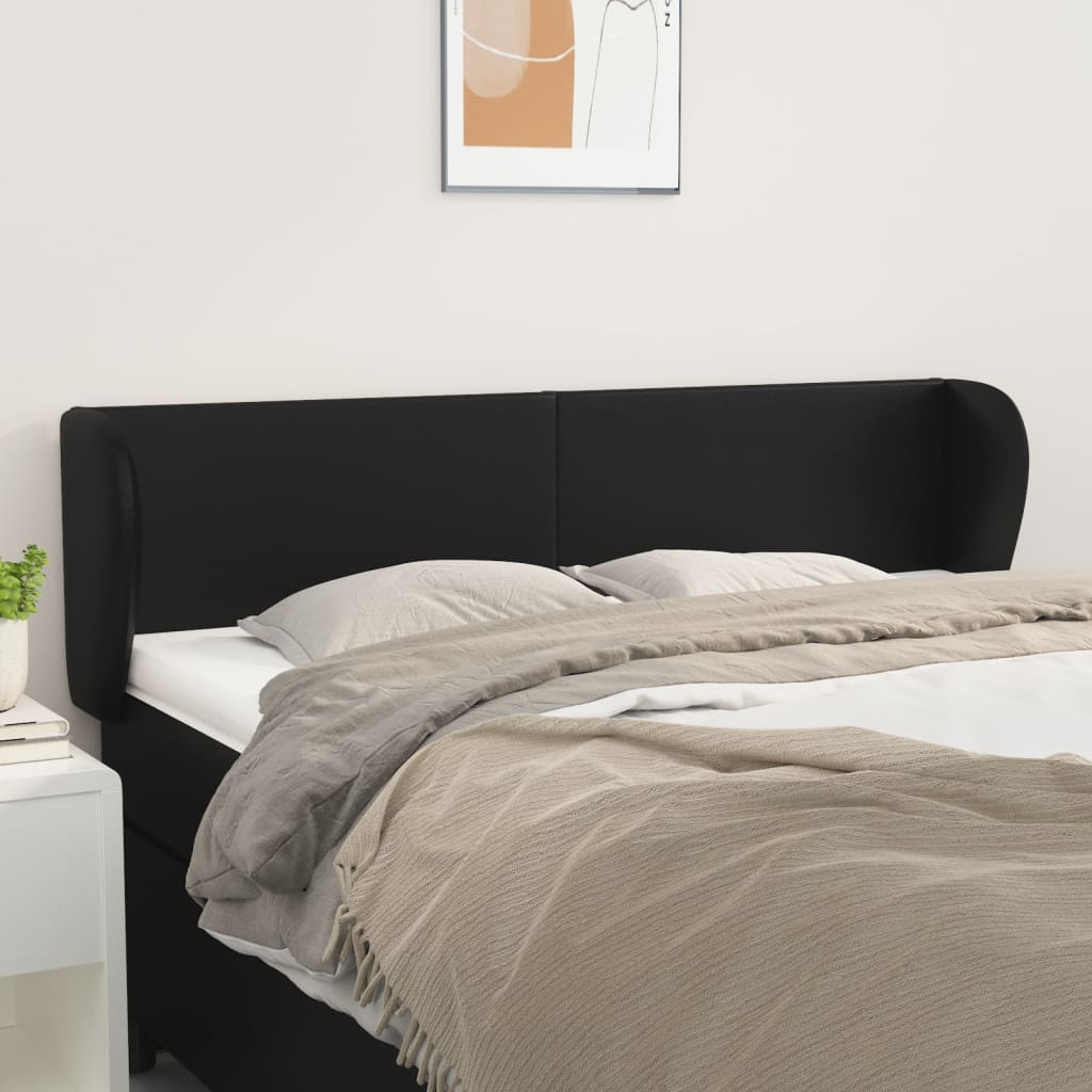 Kopfteil mit Ohren Creme 83x23x78/88 cm Kunstleder