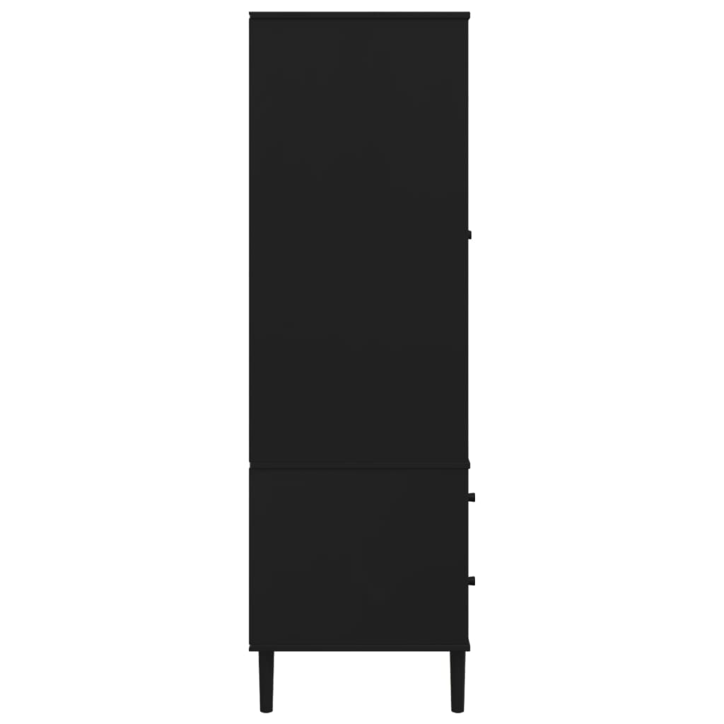 Kleiderschrank SENJA Rattan-Optik Braun 90x55x175cm Kiefernholz