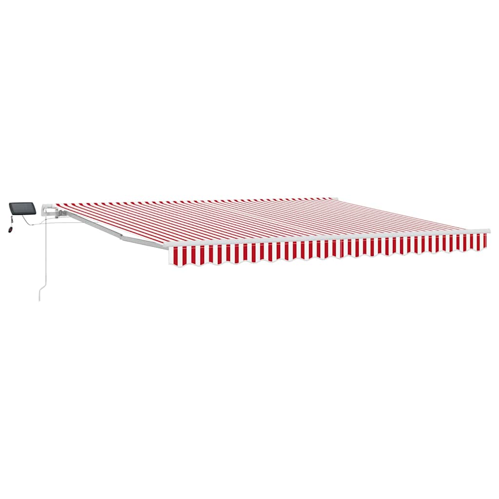 Markise Manuell Einziehbar mit LED 300x250 cm Blau und Weiß