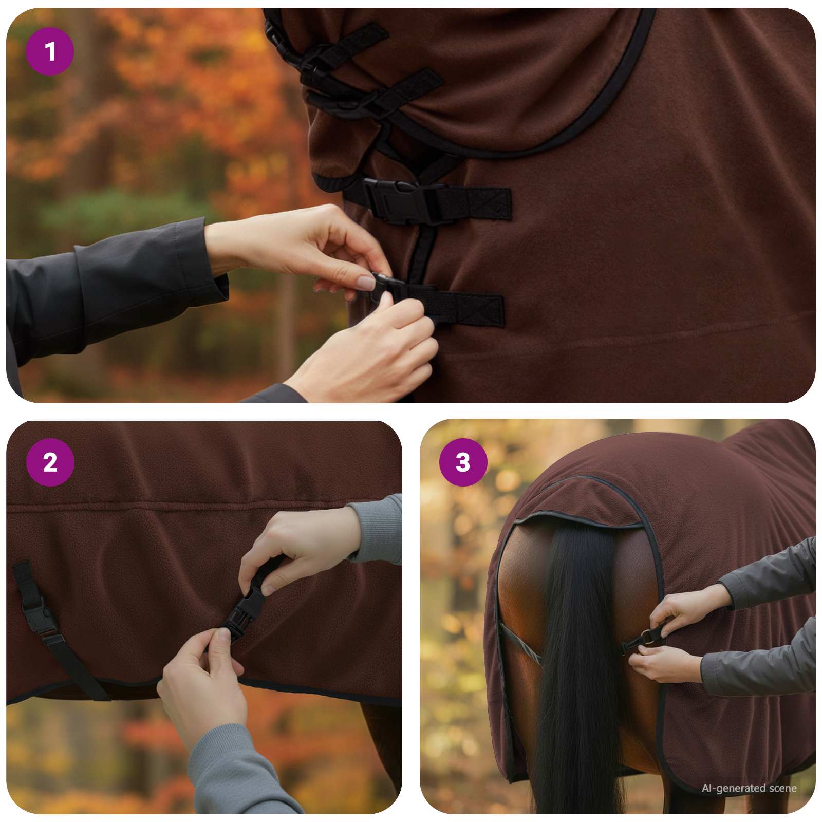 Pferdedecke Volles Aqua 75 cm Polyester