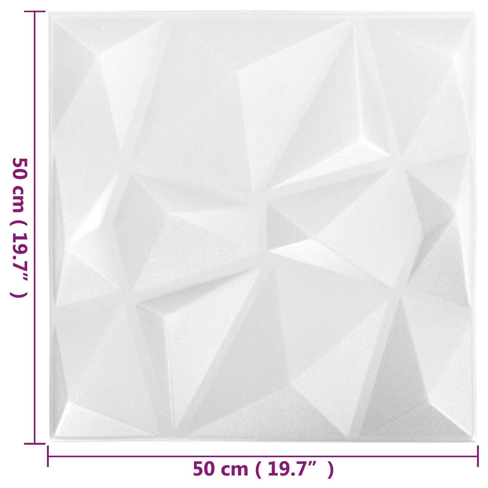 Wandpaneele 12 pcs Diamant Weiß 50 x 50 cm XPS Schaum