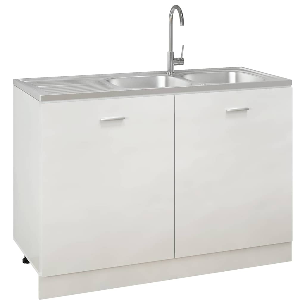 Doppelspüle Silbern 1200x500x155 mm Edelstahl