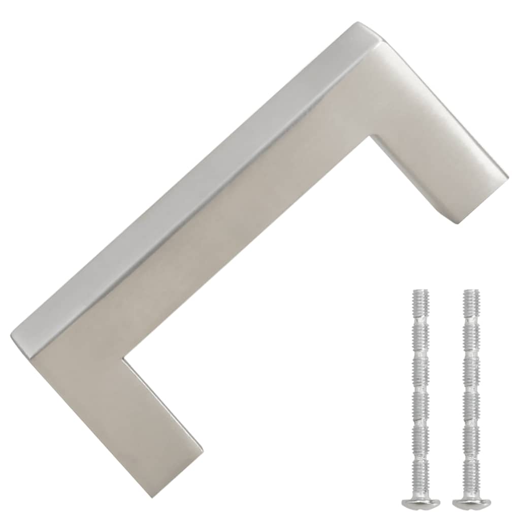 Möbelgriffe 10 Stk. Silbern 64 mm Edelstahl