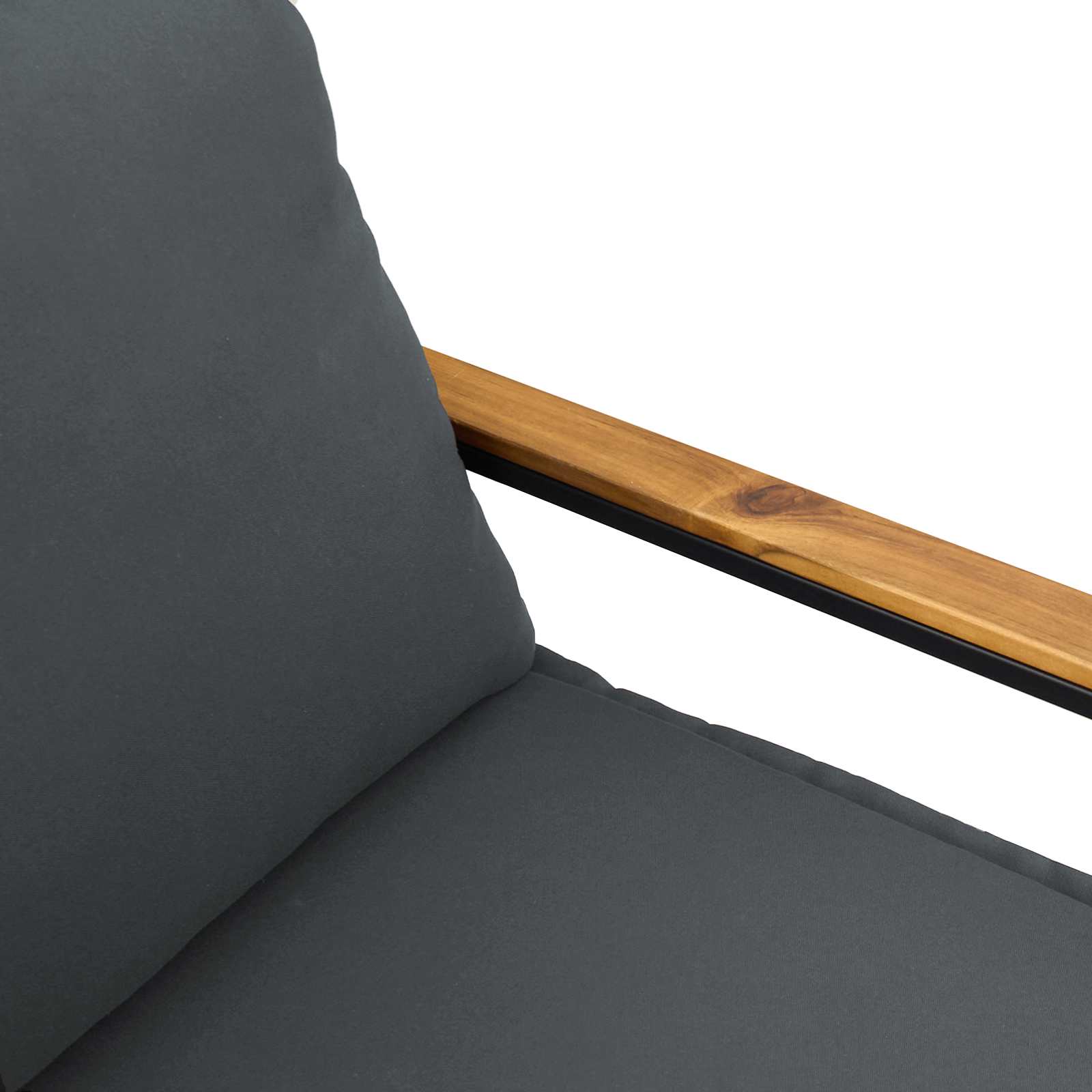 Bank mit Kissen Schwarz und Cremeweiß 115 x 65 x 72 cm Rattan