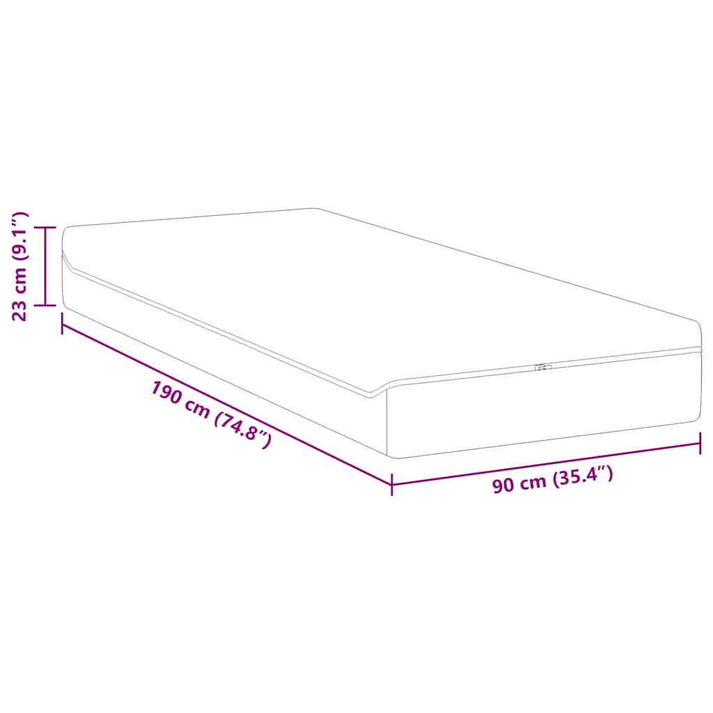 Matratze Weiß und Grau 80 x 200 cm Jacquard-Stoff