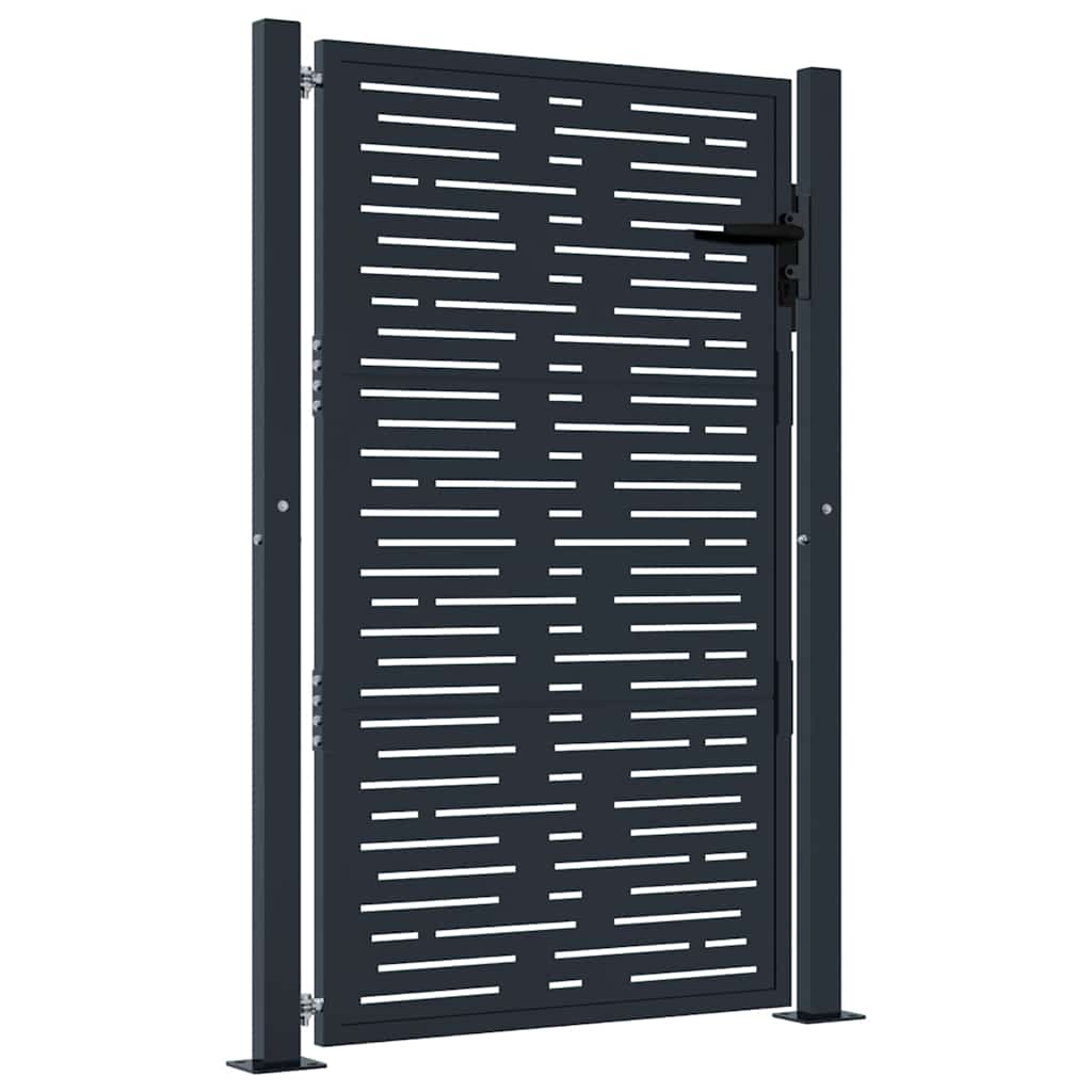 Gartentor Anthrazit 100x175 cm Stahl Quadratisches Design