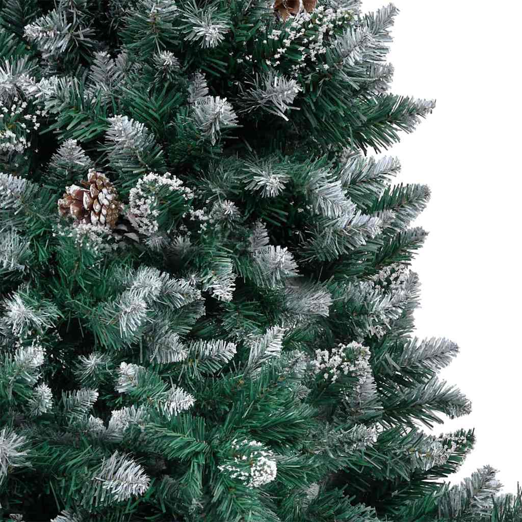 Künstlicher Weihnachtsbaum mit LEDs Kugeln Zapfen 150 cm