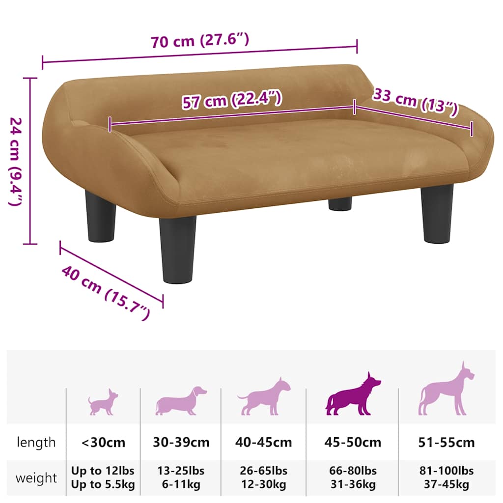Hundebett Creme 70x40x24 cm Stoff