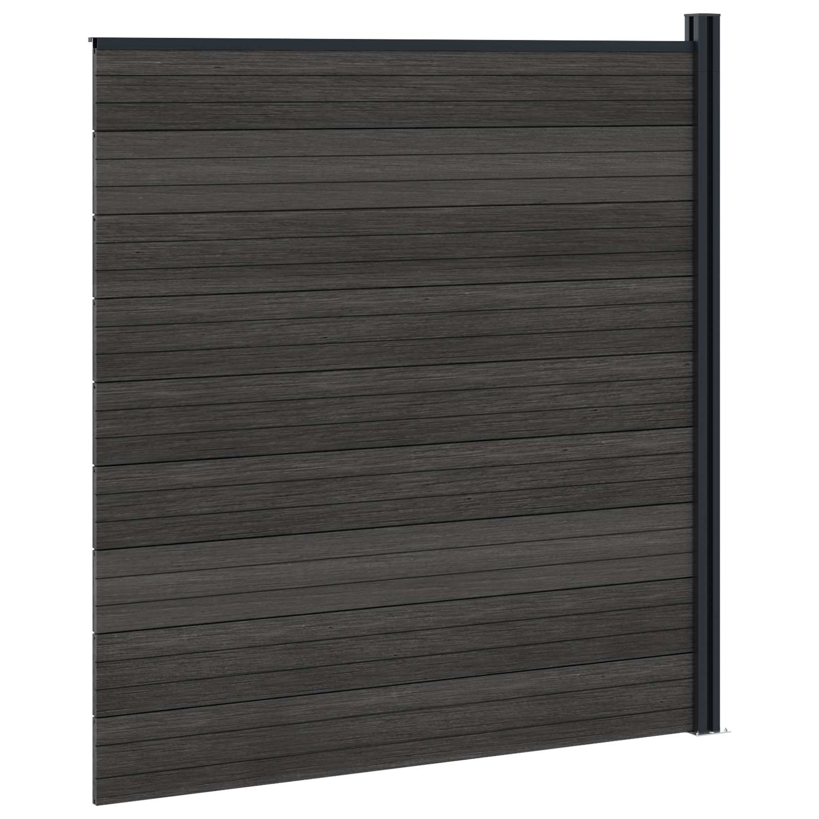 Zaunelement WPC 180x186 cm Schwarz