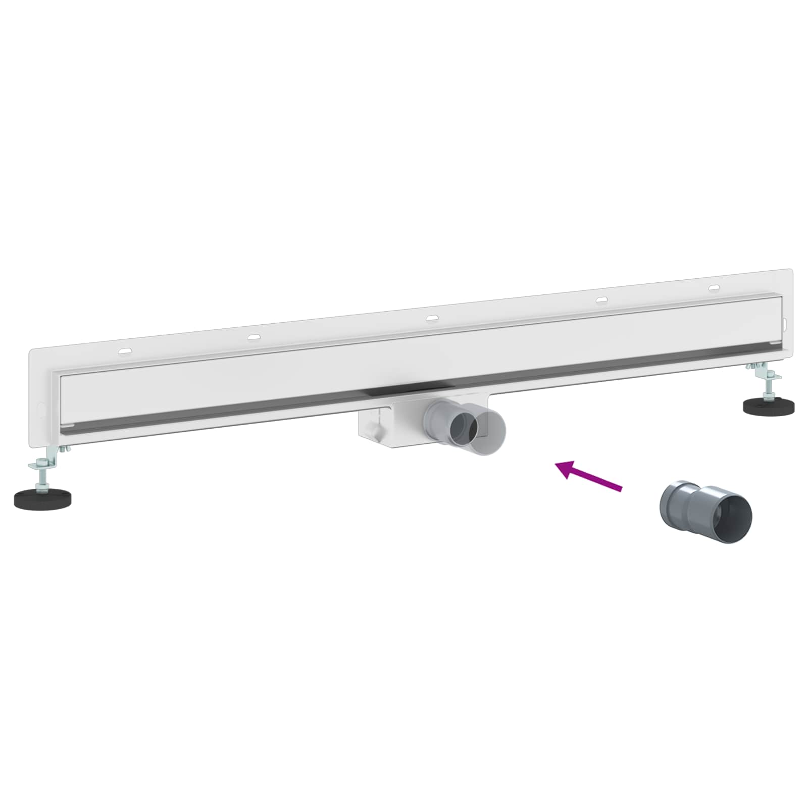 Wandmontierter Duschablauf Silber 50 cm Edelstahl 304