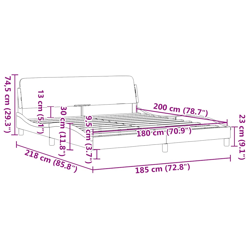 Bettgestell "Dover" Schwarz 80x200 cm Kunstleder