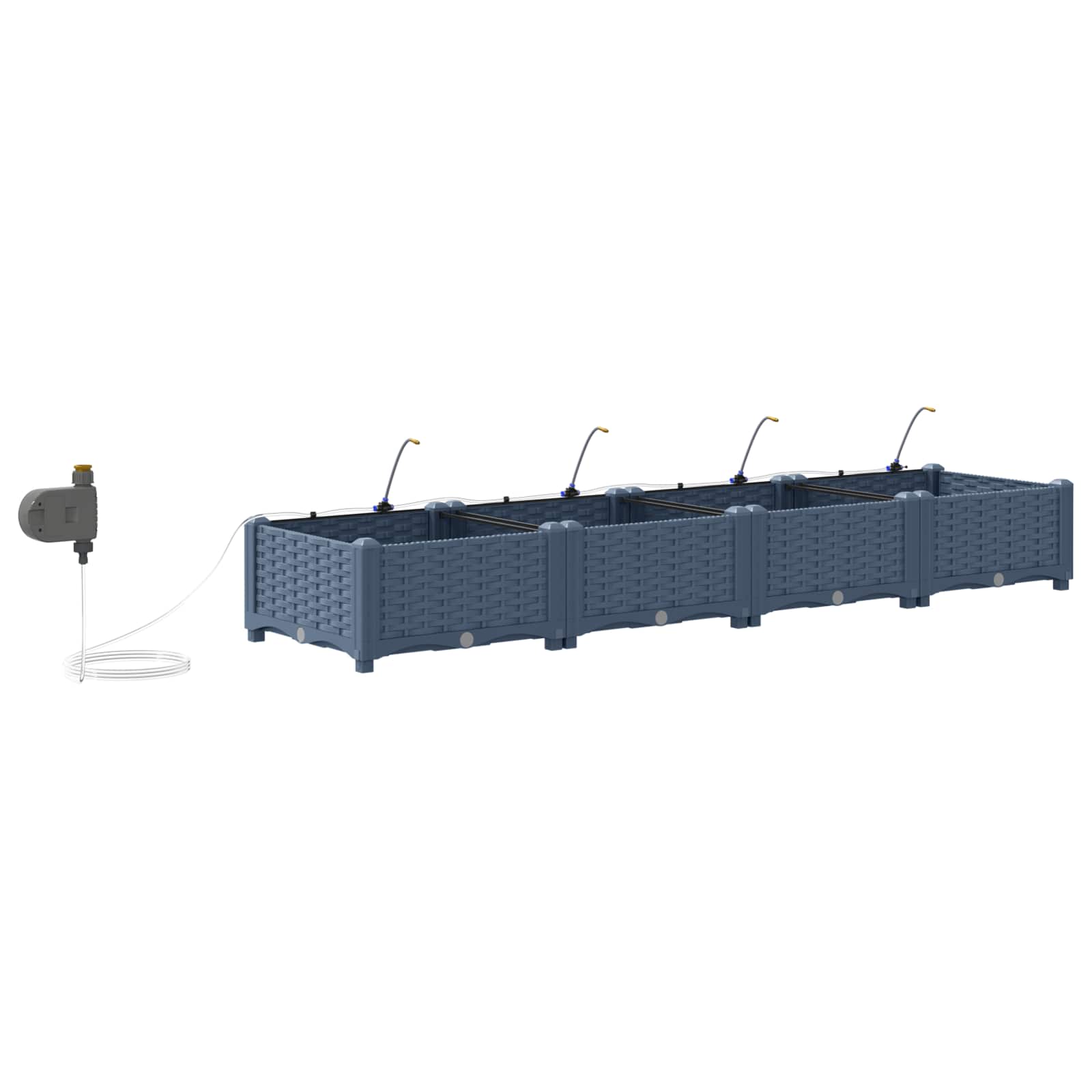 Garten-Pflanzgefäß 4 Stk. Braun 160 x 40 x 22 cm PP
