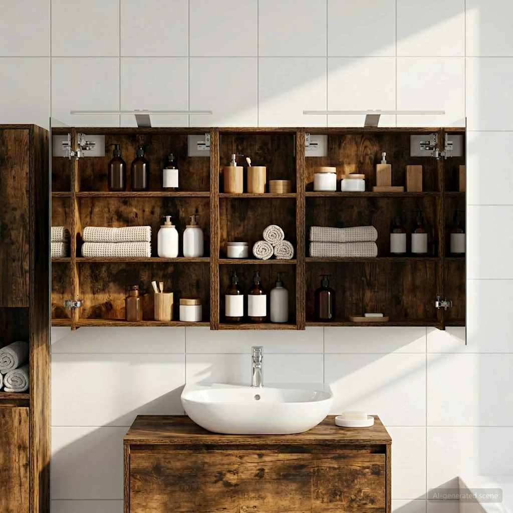 Badezimmerschrank-Set 3 pcs 80 x 10,5 x 50 cm Holzwerkstoff