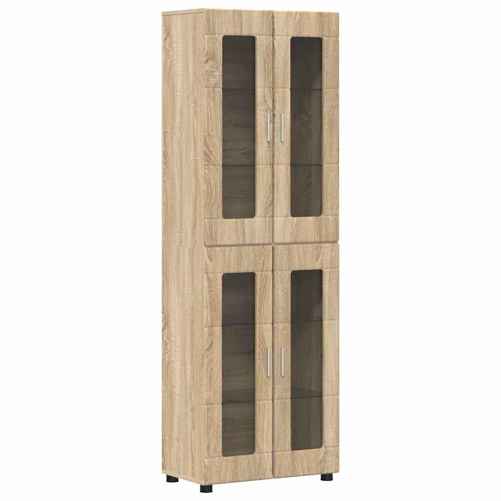 Highboard mit Regal FLORIN Weiß 60 x 35 x 182 cm Holzwerkstoff