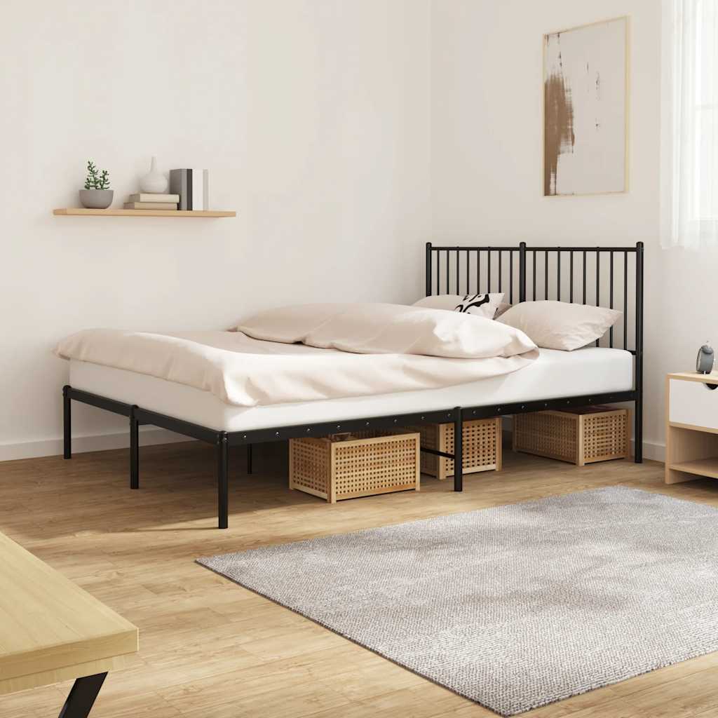 Bettgestell Metall Schwarz 75x190 cm