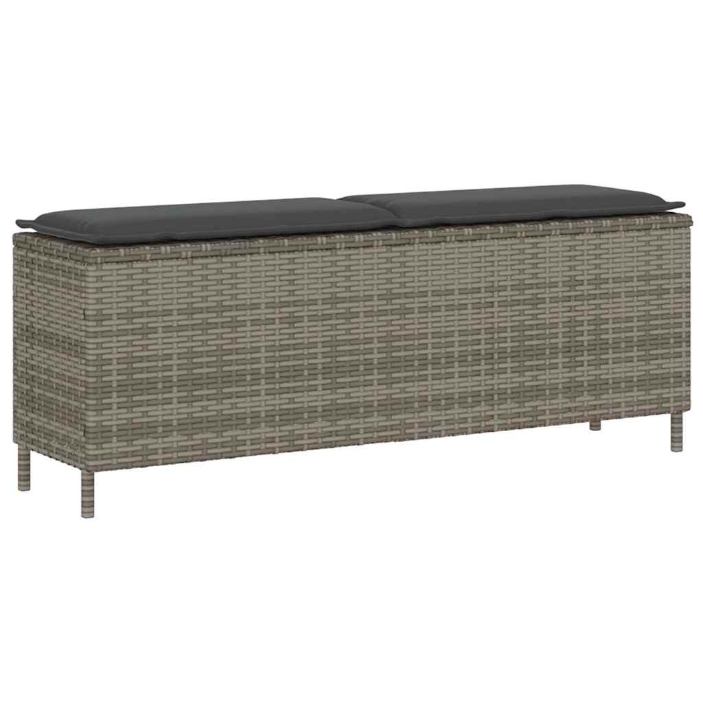 Gartenbank mit Kissen Schwarz 110x30x40,5 cm Poly Rattan