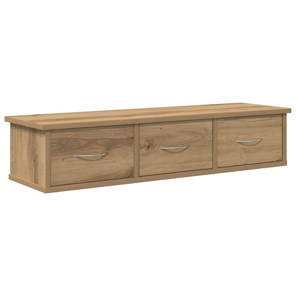 Wand-Schubladenregal Weiß 60x26x18,5 cm Holzwerkstoff