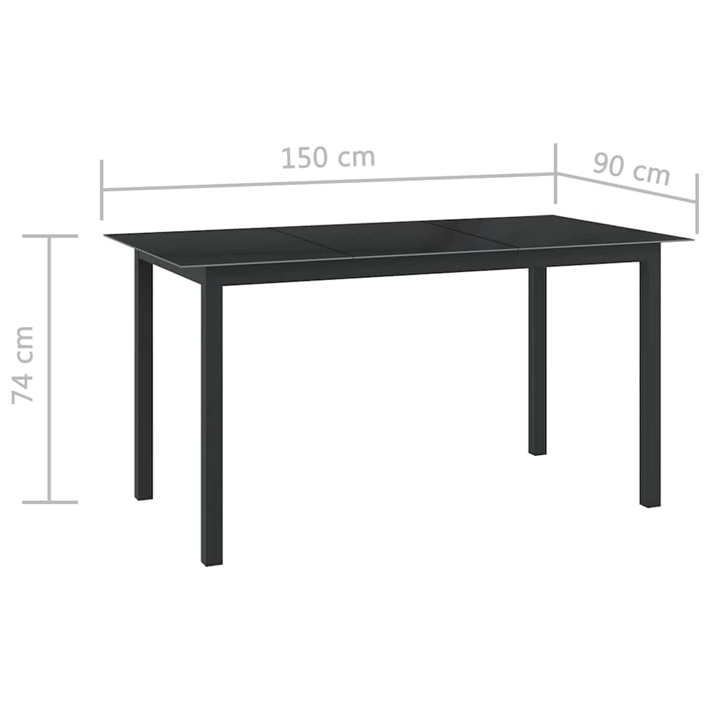 10-tlg. Garten-Essgruppe Schwarz und Silbern