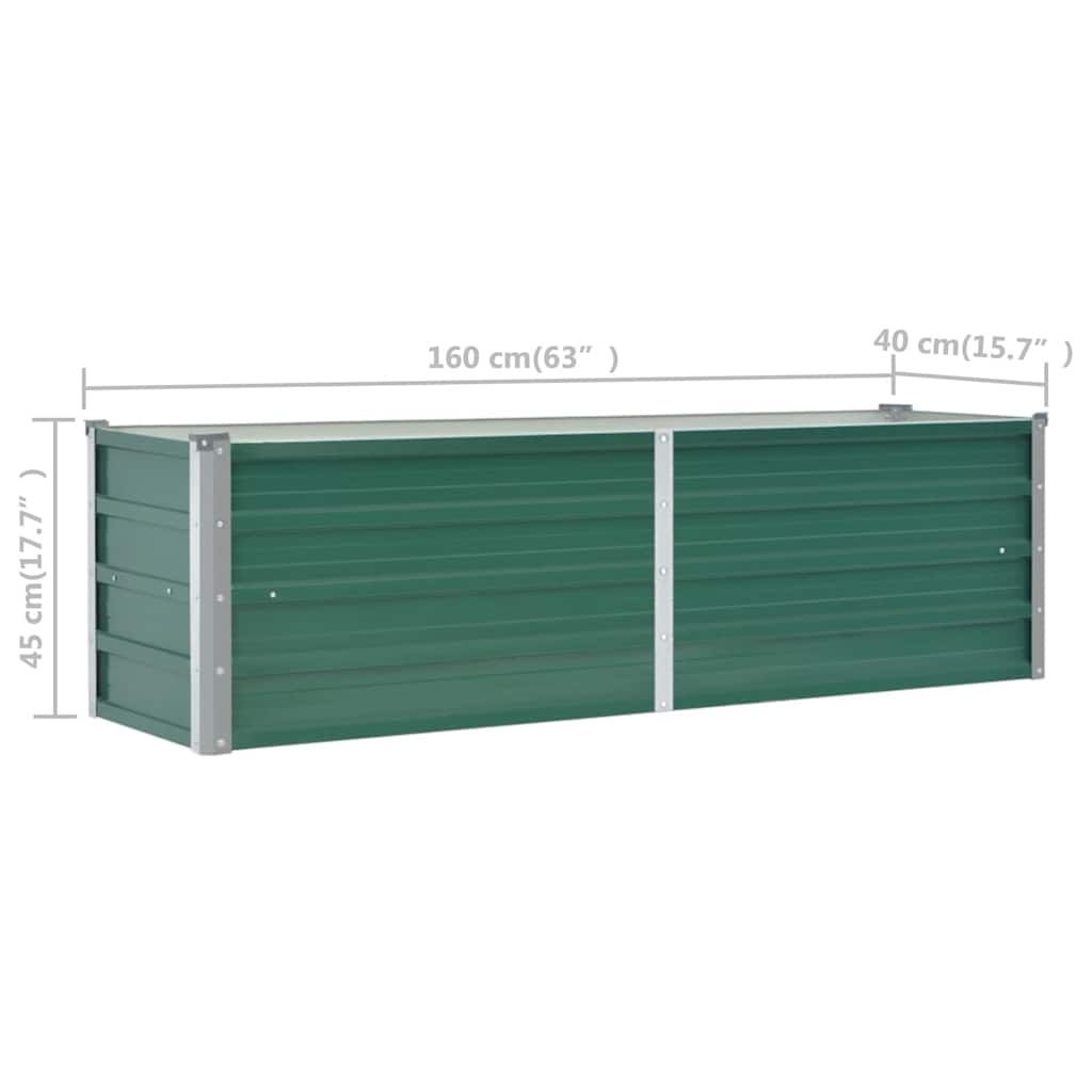 Garten-Hochbeet Verzinkter Stahl 240x80x77 cm Grün