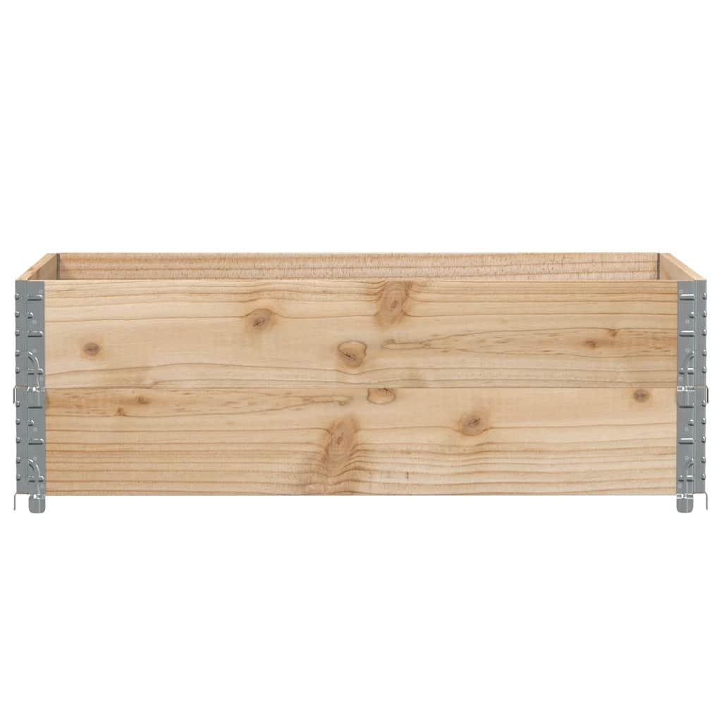 Paletten-Aufsatzrahmen Schwarz 80x60 cm Massivholz Kiefer