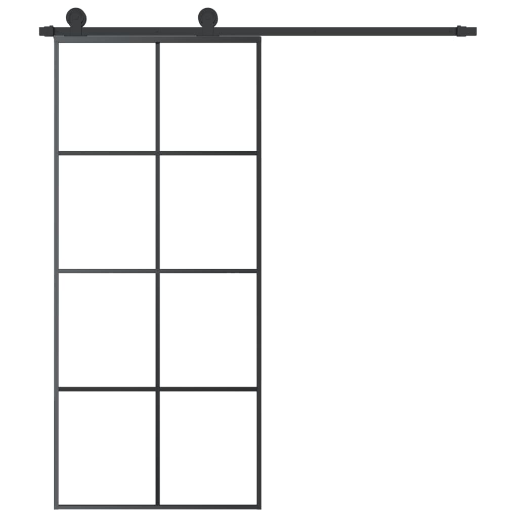 Schiebetür mit Beschlag 76x205 cm ESG-Glas & Aluminium