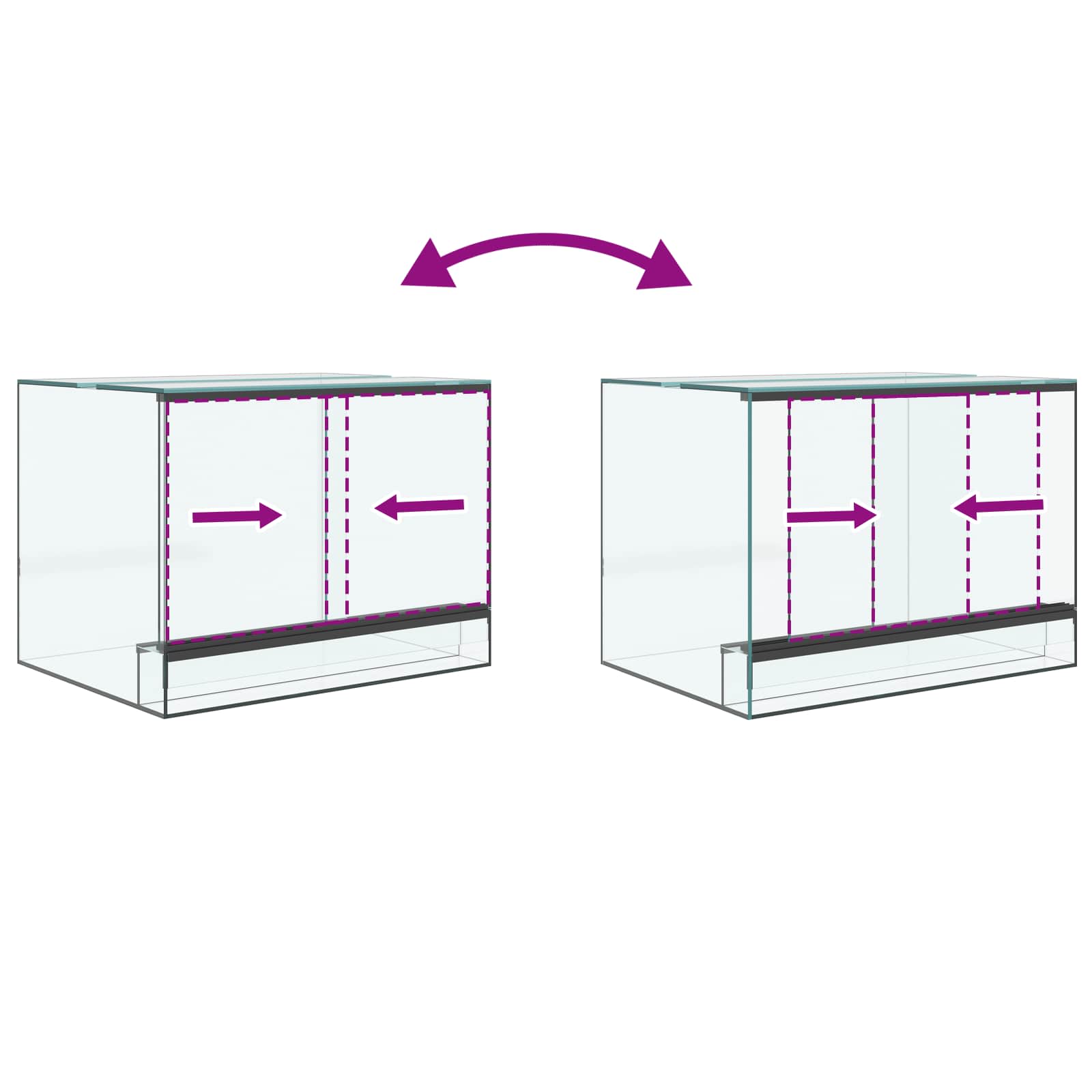 Terrarium mit Speicher Transparent 30 x 30 x 30 cm Glas
