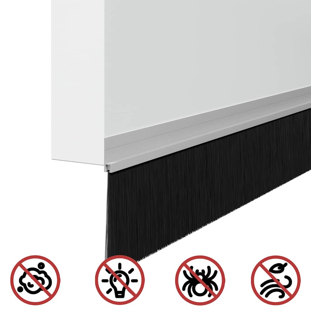 Selbstklebende Türbürstendichtungen 2 pcs Braun 100 cm