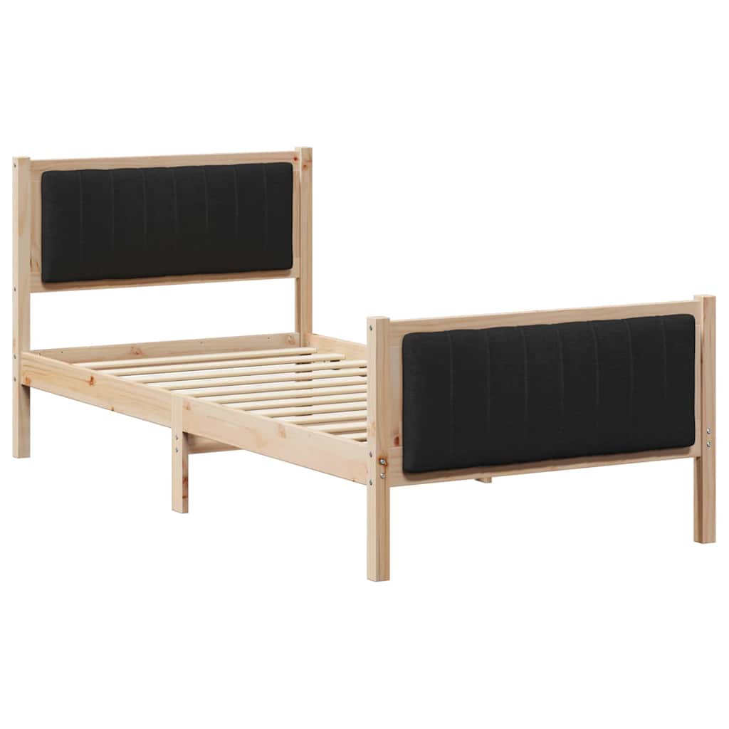 Bettgestell Braun und hellgrau 200 x 200 cm Massivholz Kiefer