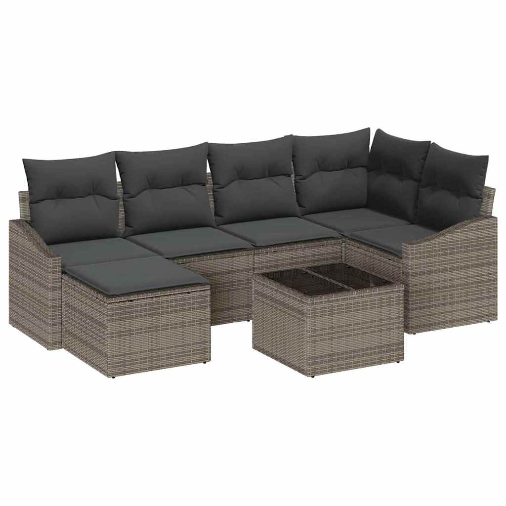 Garten Essgruppe mit Kissen 6 pcs Schwarz und Creme