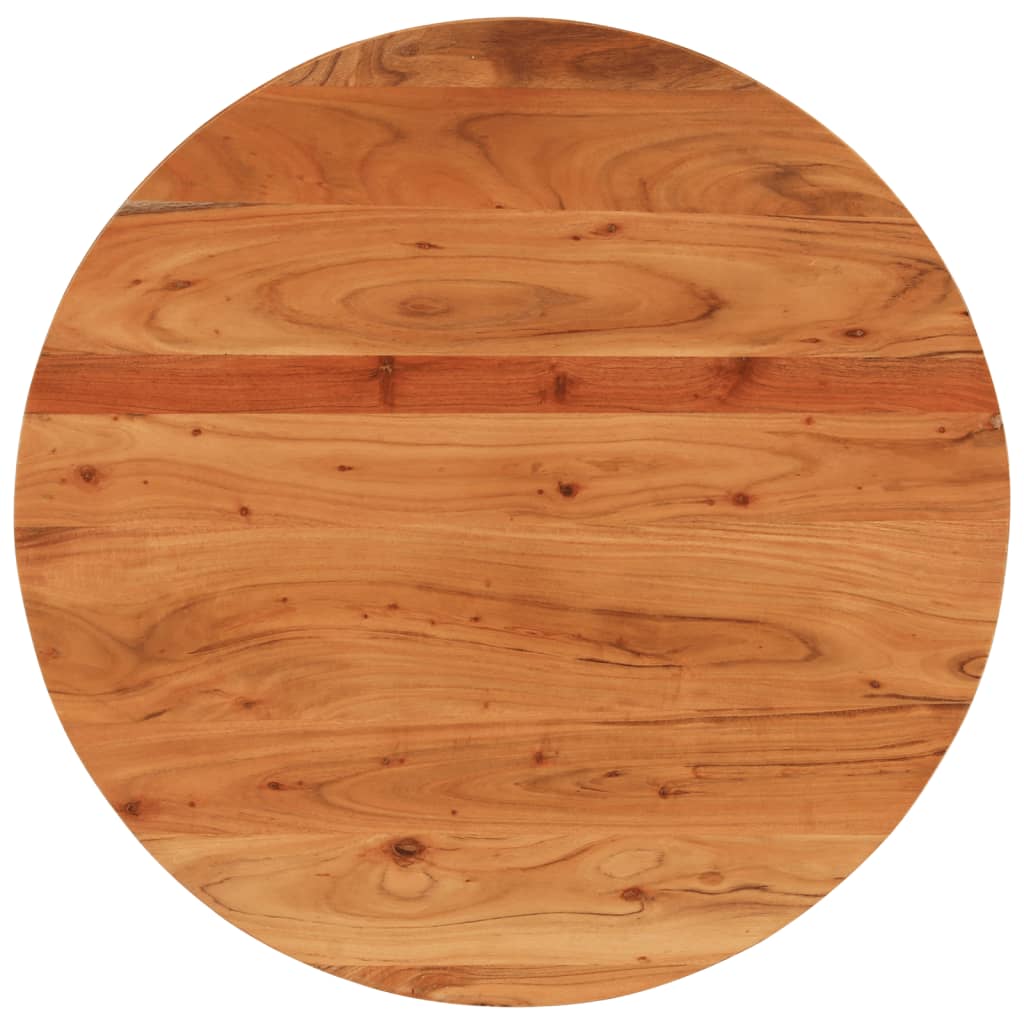 Tischplatte Ø 40x2,5 cm Rund Raues Massives Mangoholz