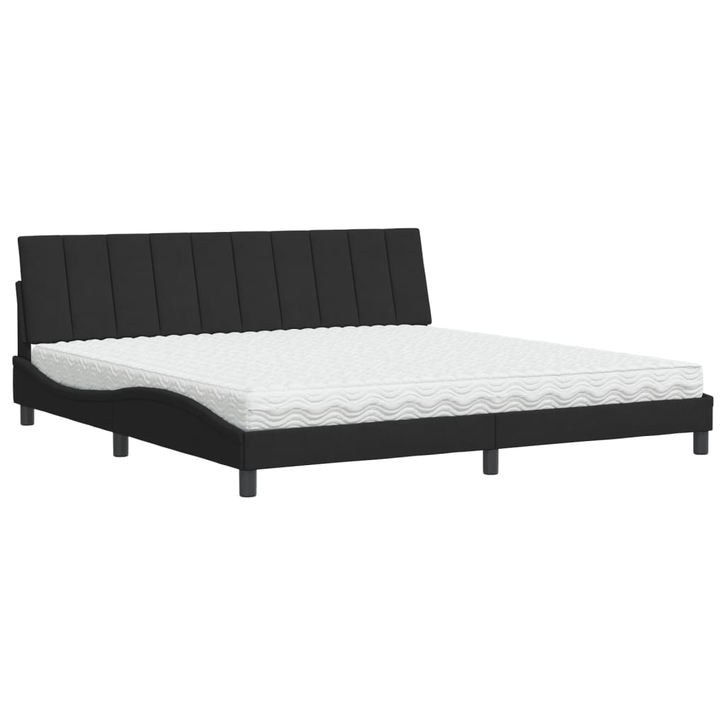 Bett mit Matratze "Hanko" Hellgrau 80x200 cm Samt