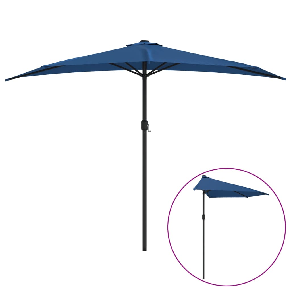 Balkon-Sonnenschirm Alu-Mast Bordeauxrot 270x144x222cm Halbrund