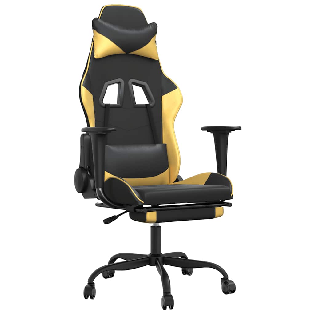 Gaming-Stuhl mit Massagefunktion Schwarz und Rot Kunstleder