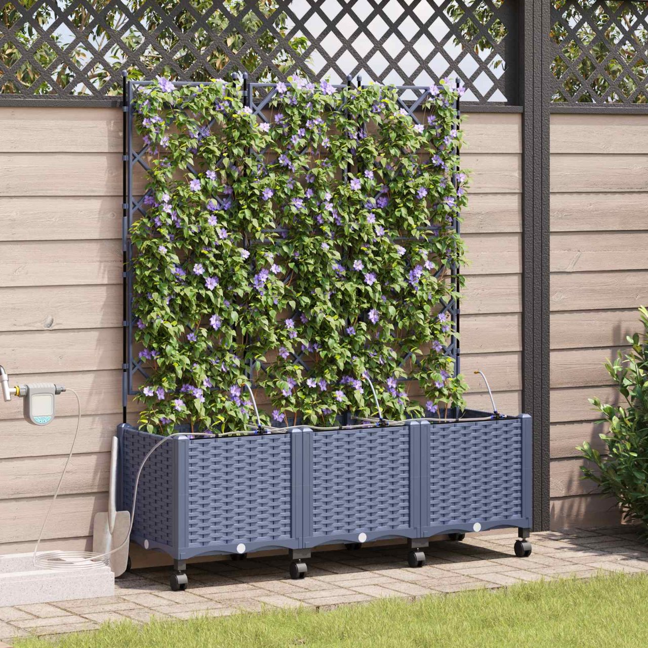 Garten-Pflanzgefäß 4 Stk. Braun 160 x 40 x 22 cm PP