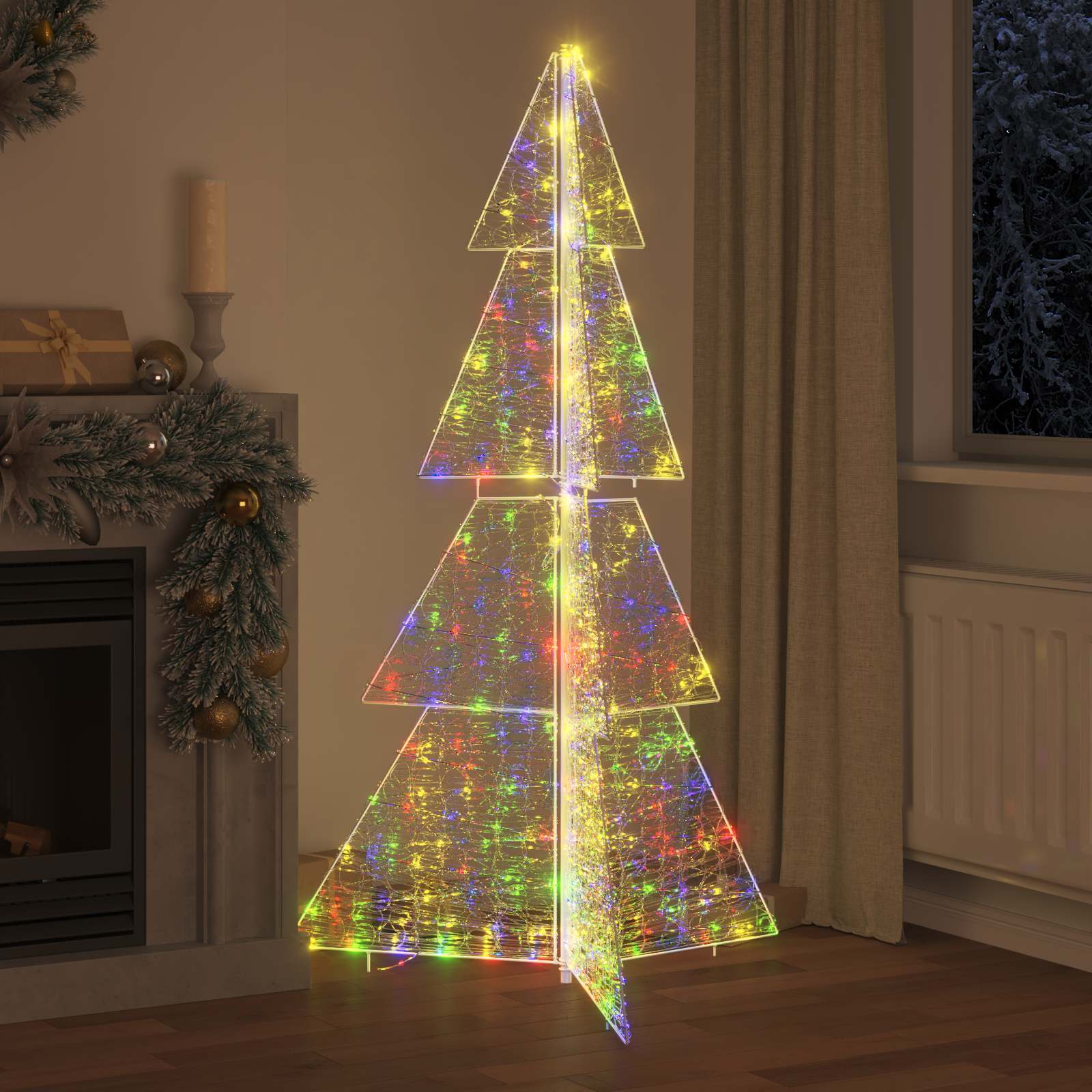Weihnachtsbaum mit 100 LEDs Warmes Weiß 120 cm Acryl