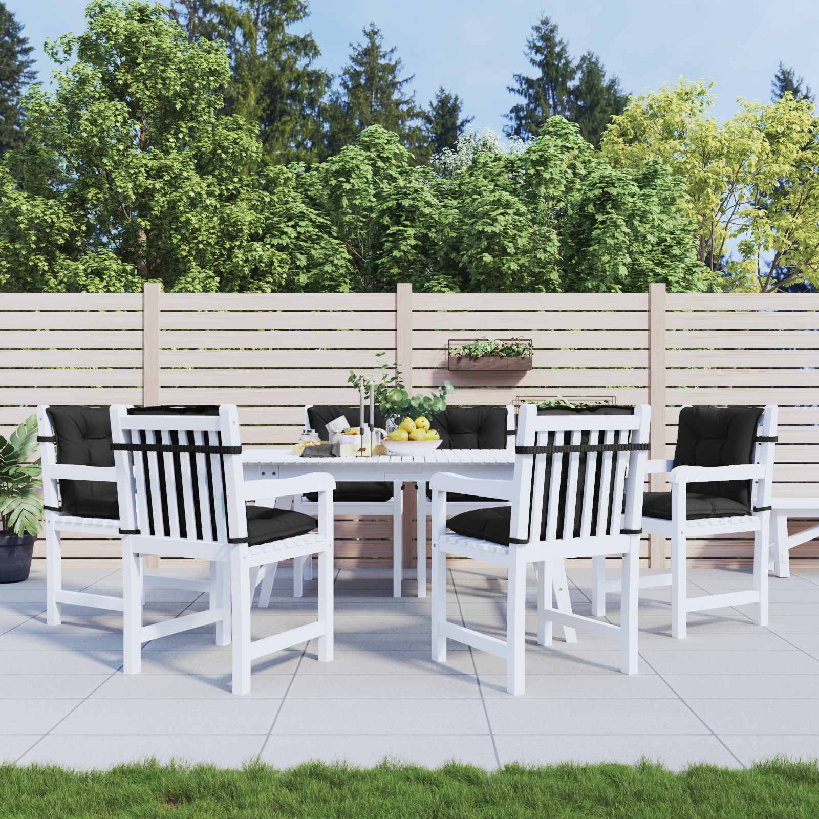 Niedriglehner-Auflagen 2 Stk Melange Anthrazit 100x50x7cm Stoff