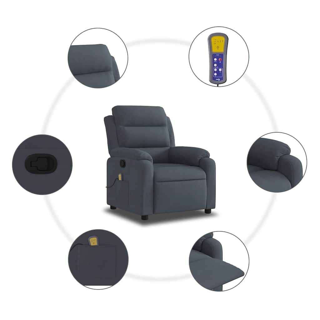Relaxsessel Elektrisch Hellgrau Samt
