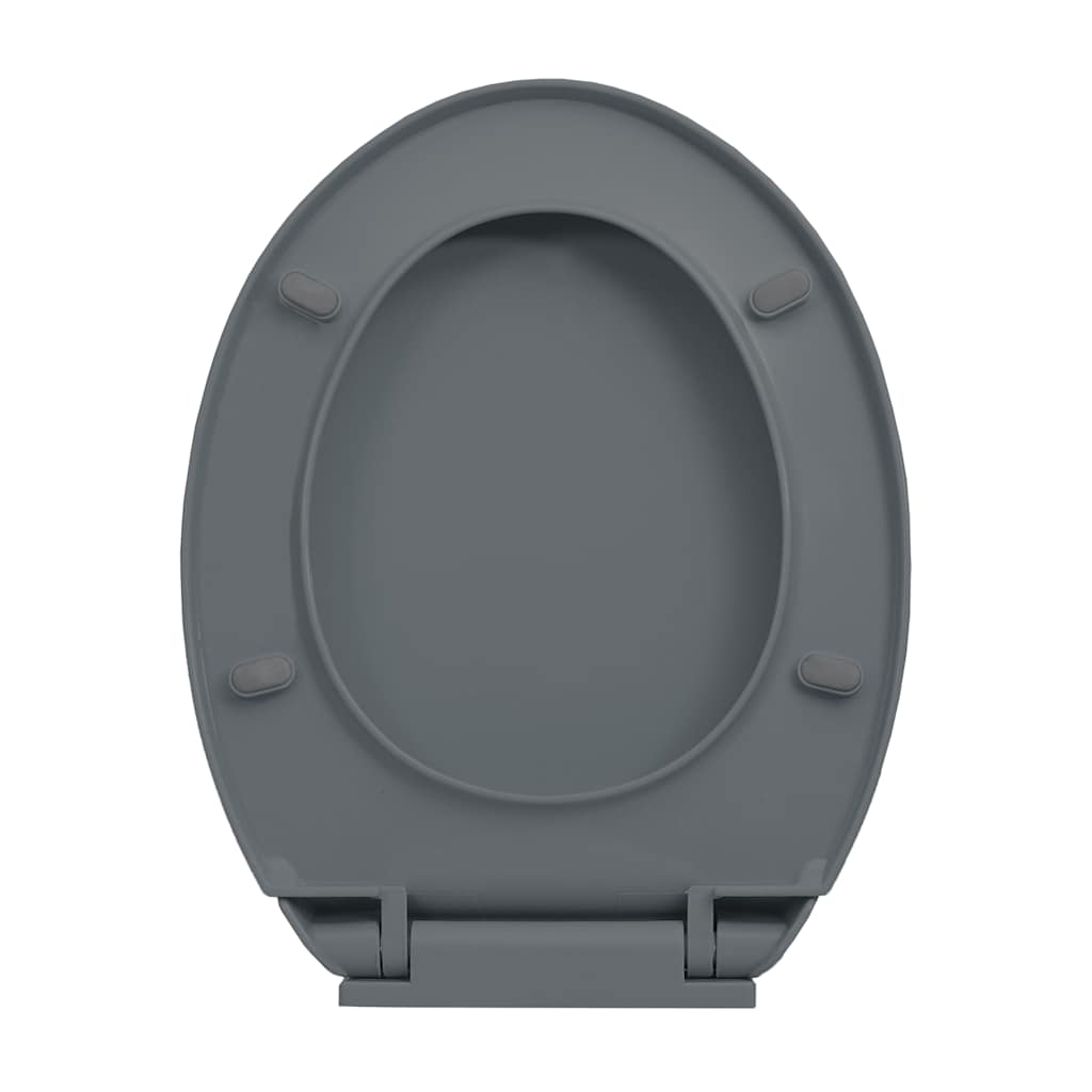 Toilettensitz mit Absenkautomatik Hellgrau Oval