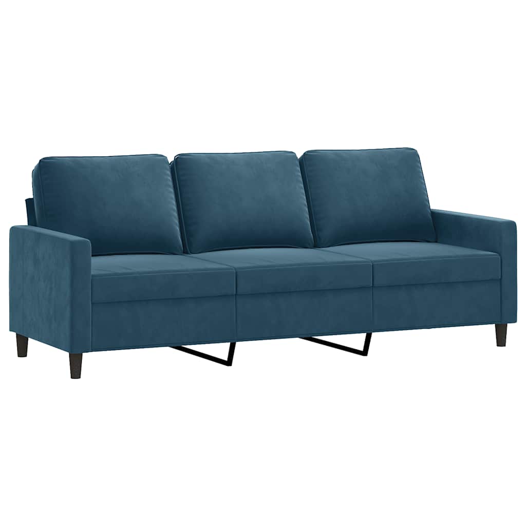 3-Sitzer-Sofa mit Hocker Rosa 180 cm Samt