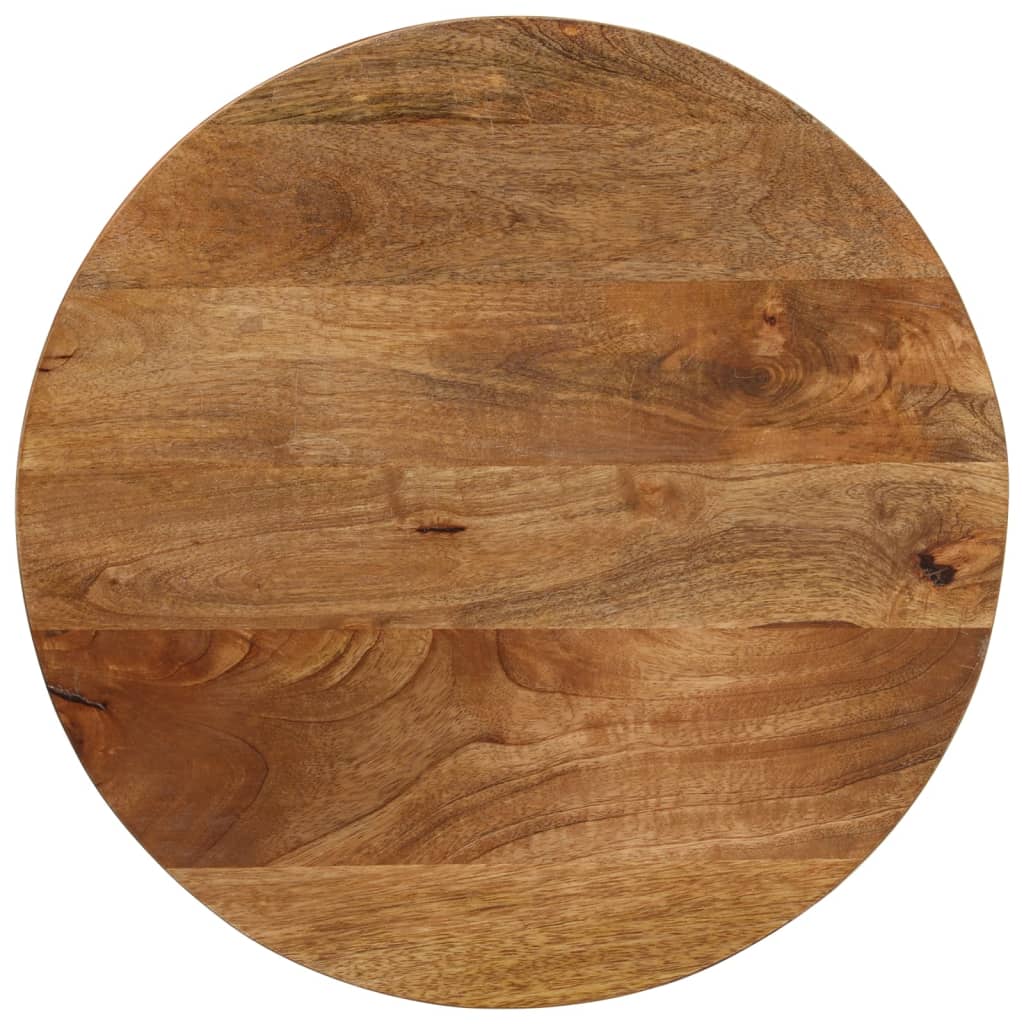 Tischplatte Ø 40x2,5 cm Rund Raues Massives Mangoholz