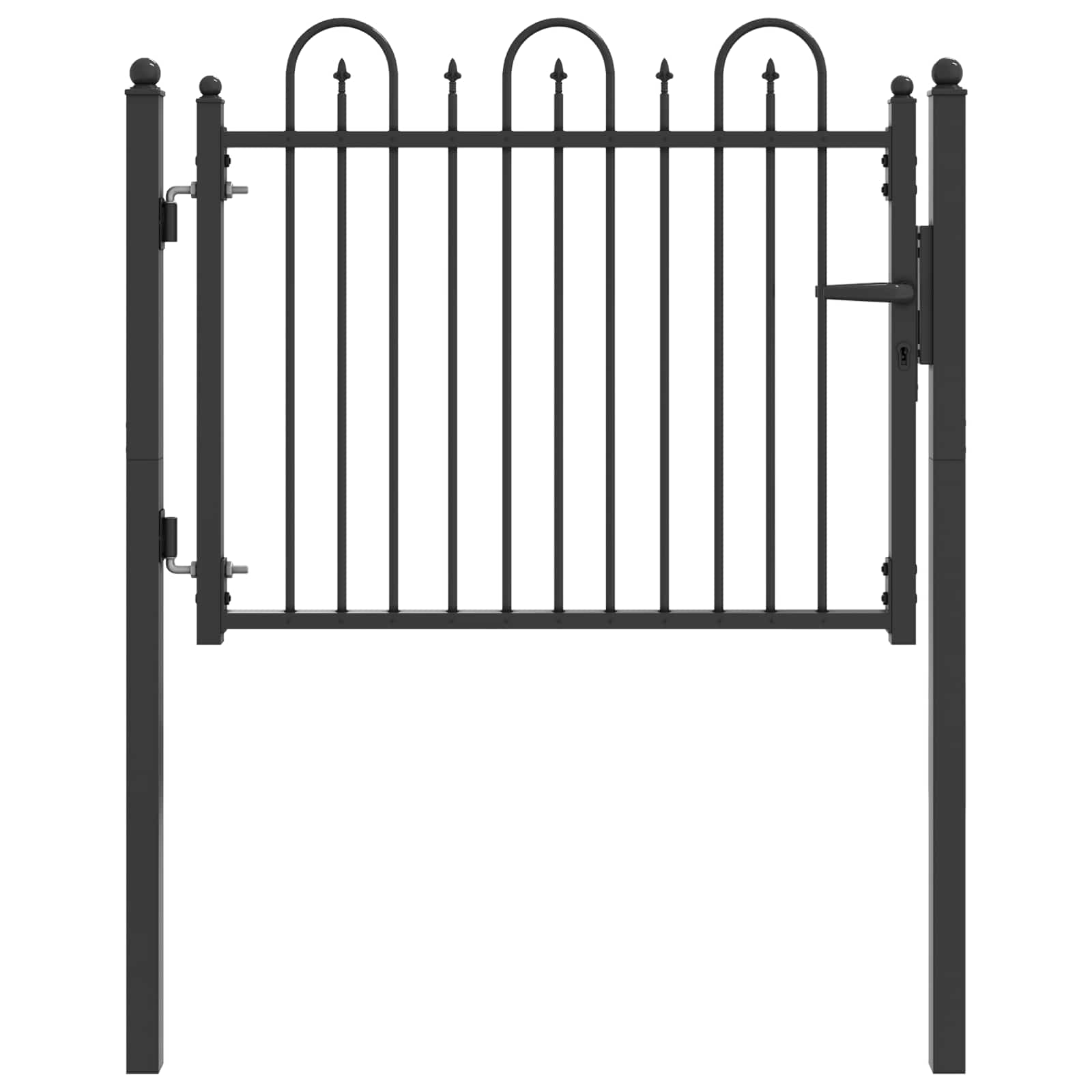 Zauntor HORST 100 x 75 cm Metall Schwarz Abschließbar