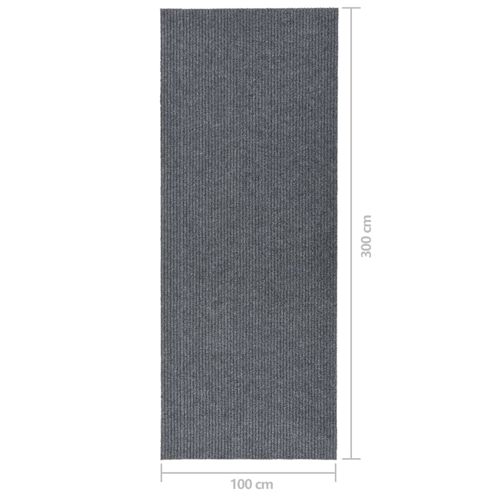 Teppichläufer Grau 80 x 150 cm Stoff