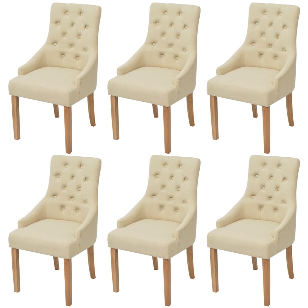 Esszimmerstühle 2 Stk. Creme Stoff