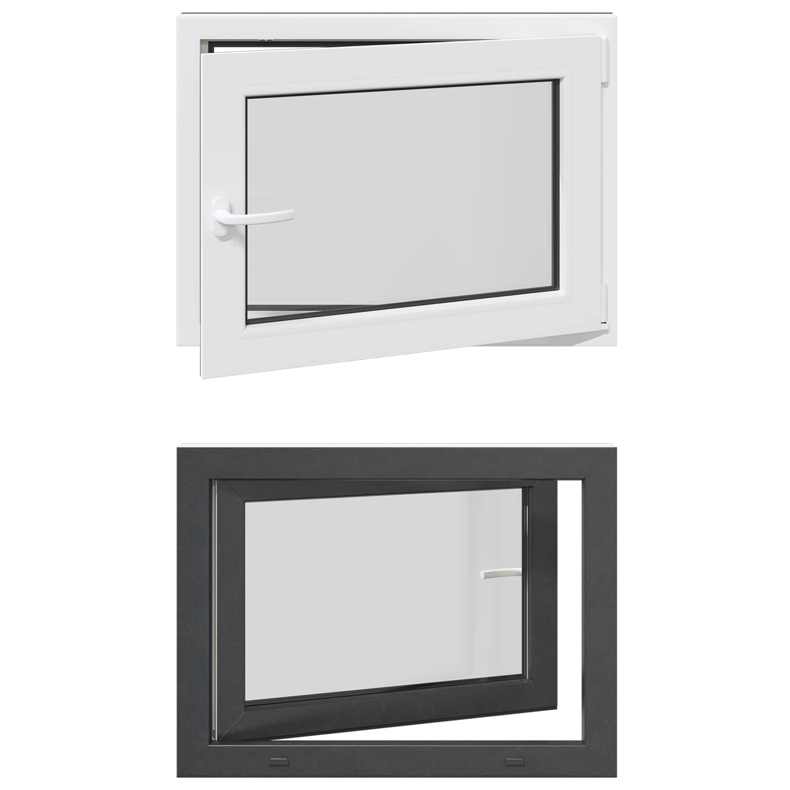 Kellerfenster RISOR 50 x 50 cm PVC und Glas Weiß