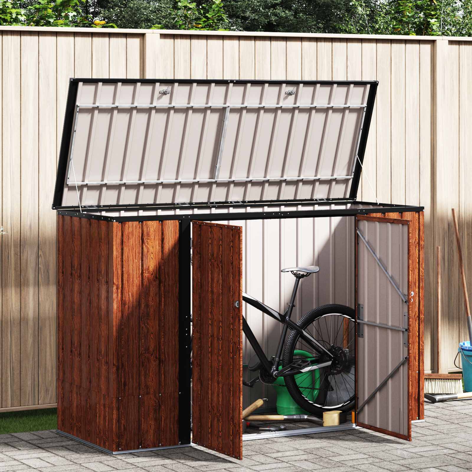 Gartenlagerbox Schwarz 151,5 x 82 x 110,5 cm Stahl