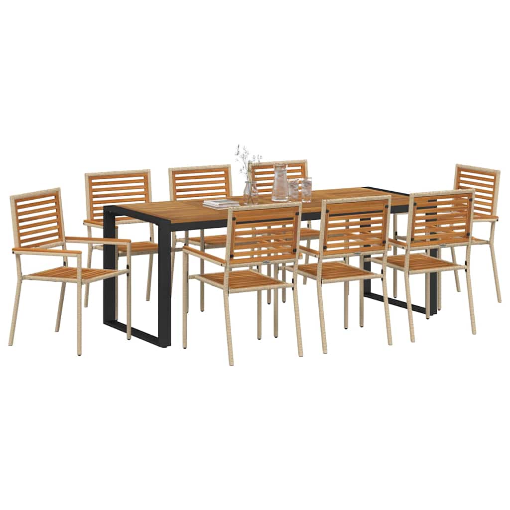 Garten Essgruppe 5 pcs Schwarz und Braun Poly-Rattan