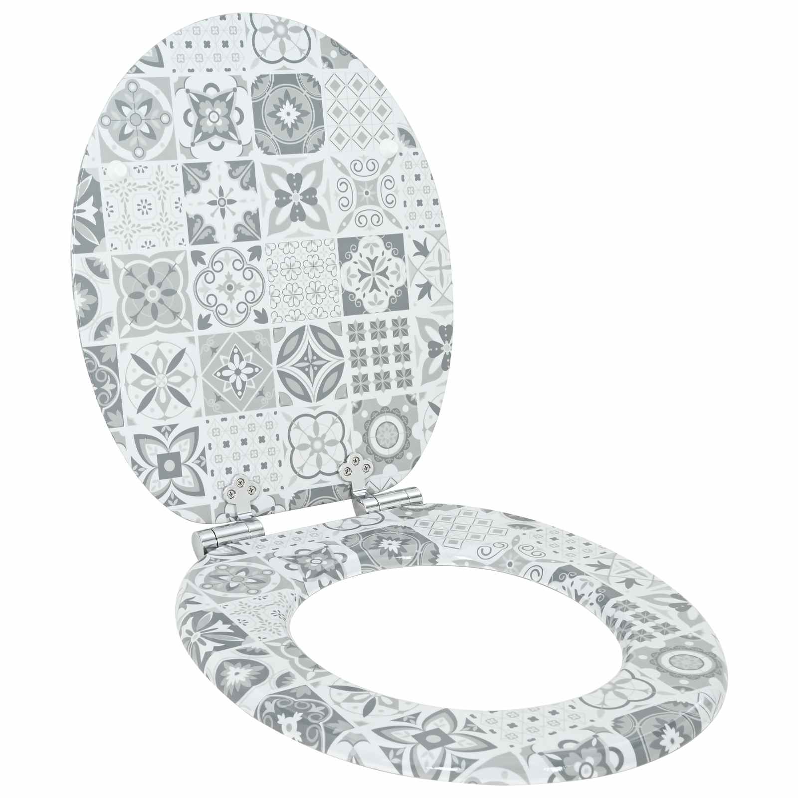Toilettensitz MDF Deckel Schlichtes Design Weiß